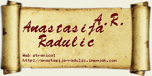 Anastasija Radulić vizit kartica